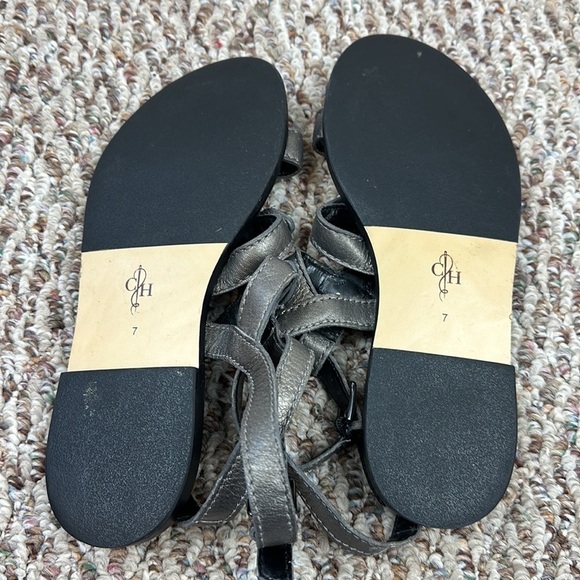 Cole Haan Deandra Leather Gladiator Sandal in Gunsmoke Metallic - Picture 11 of 12